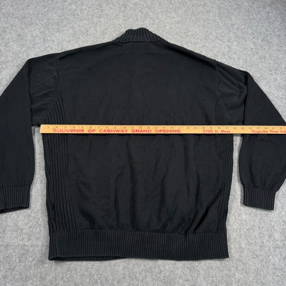 Lacoste Black Cotton Knit 1/4 Quarter Zip Pullover Sweater Men's Size 9 4XL - Picture 5 of 6